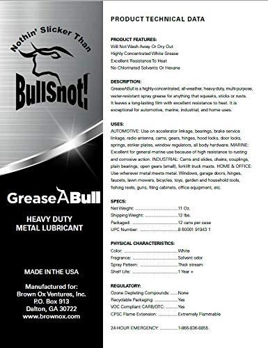 image:imageBullSnot GreaseABull Metal Lubricant HeavyDuty AllWeather Grease for Rust Removal Metal Polishing amp Lubrication MultiPurpose Spray for Automotive Marine Industrial amp Home Use 11oz