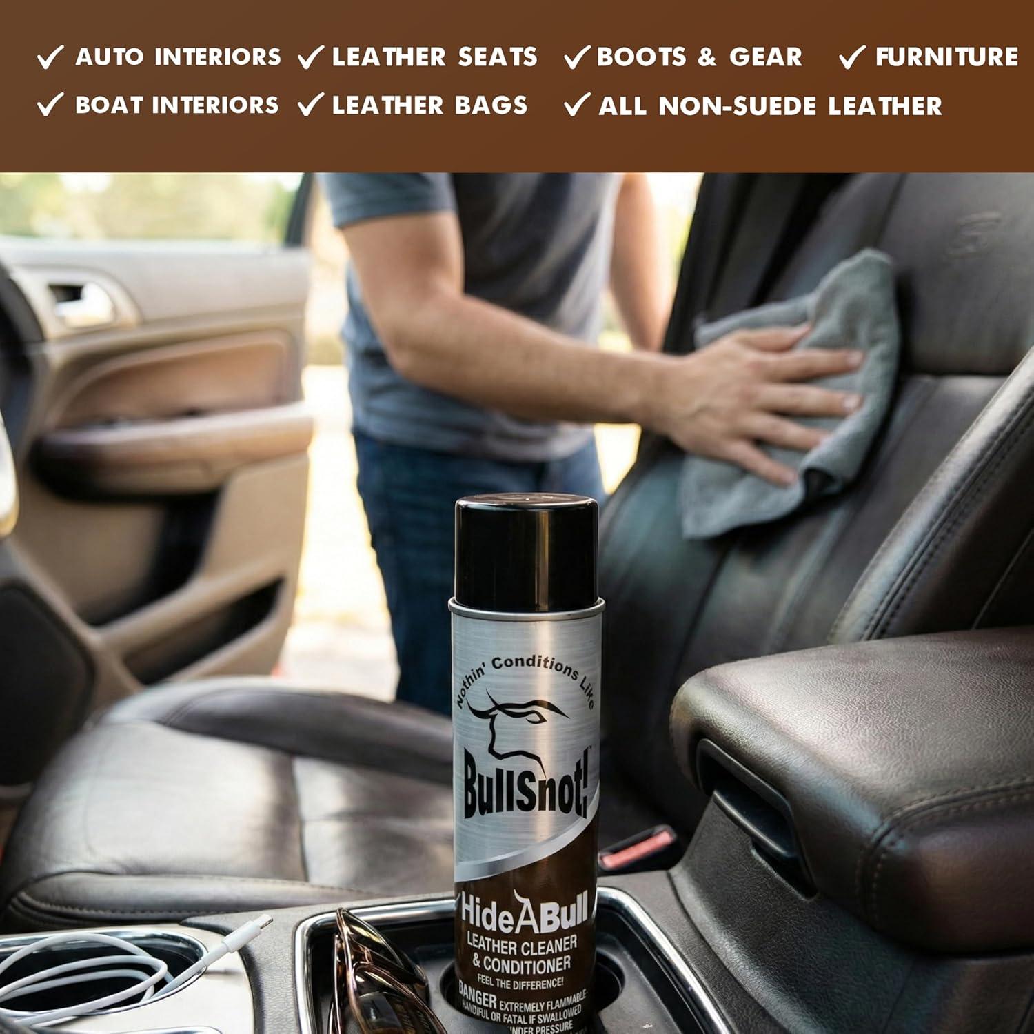 image:imageBullSnot HideABull Leather Cleaner amp Conditioner Premium Care for Leather Furniture Car Interiors Apparel Shoes and More 14oz