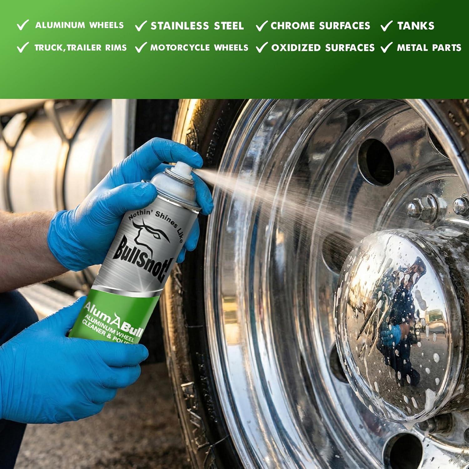 image:imageBullSnot AlumABull Aluminum Wheel Cleaner amp Polish Restores Shine Removes Tarnish amp Oxidation Protects Aluminum Stainless Steel amp Chrome NonCorrosive Made in the USA