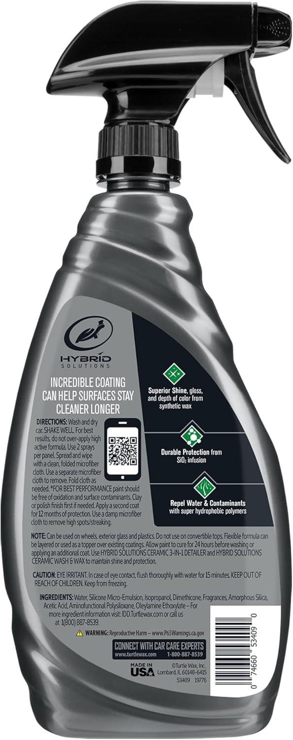 image:imageTurtle Wax Hybrid Solutions Ceramic Spray Coating High Shine Car Wax Offers Durable Paint Protection Extreme Water Beading Action Safe for Glass Wheels Trim and More 16 oz Pack of 116 Fl Oz Pack of 3