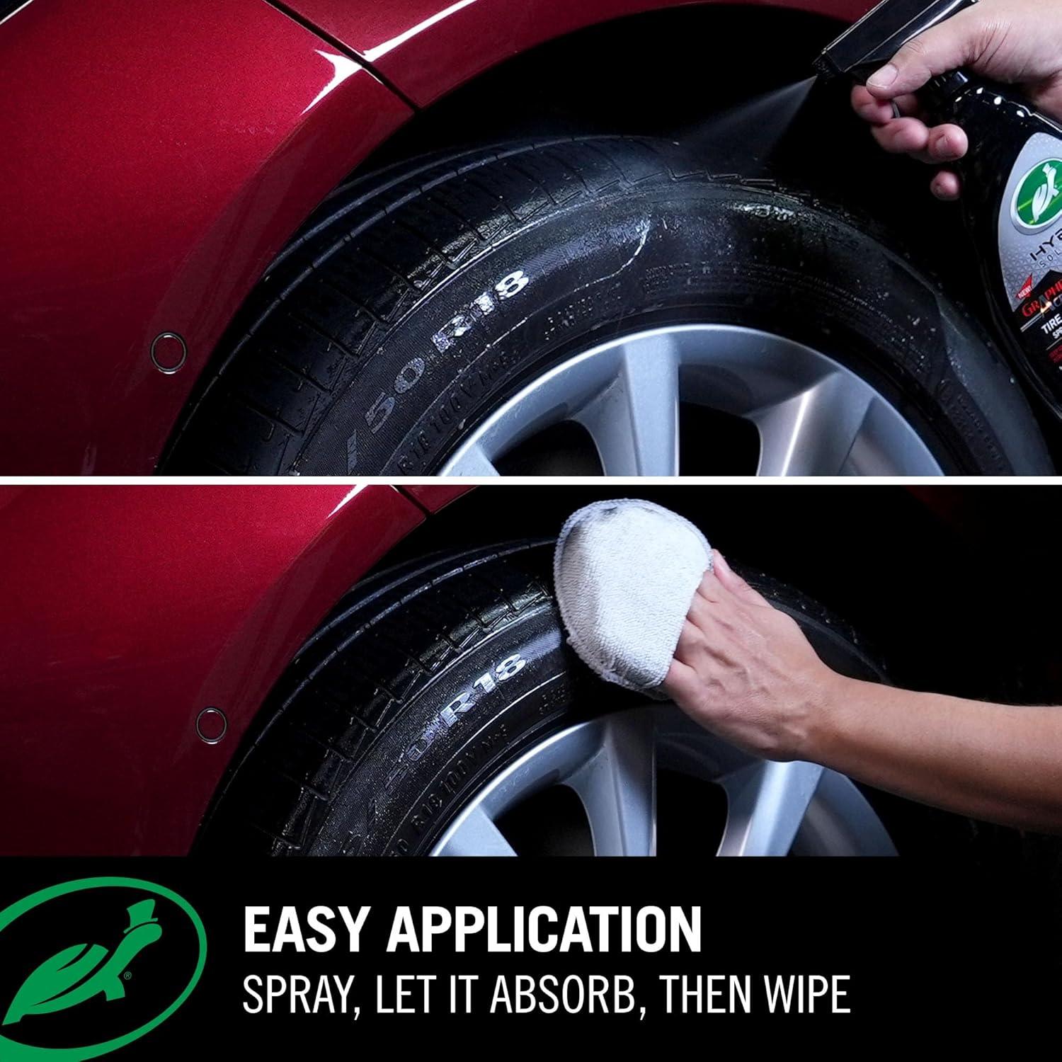 image:imageTurtle Wax Hybrid Solutions Graphene Acrylic Tire Shine Spray Coating LongLasting Rich Black Shine NoSling WaterResistant Tire Dressing with UV and Dirt Repellent Protection 23oz Pack of 123 Fl Oz Pack of 2