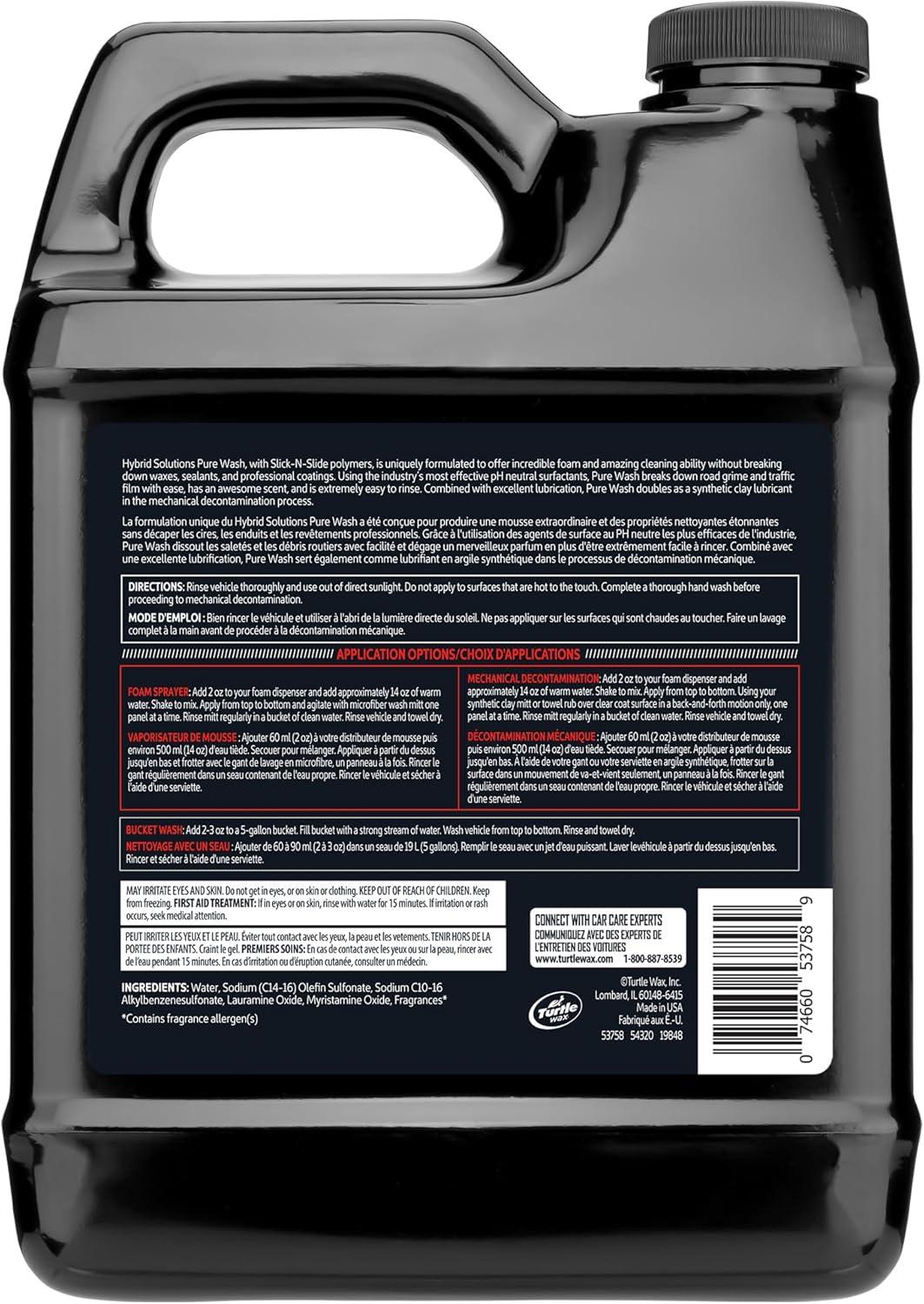 image:imageTurtle Wax Hybrid Solutions Pure Wash pH Neutral Extreme Foaming Car Wash Soap Bucket or Foam Cannon Application Wont Strip Waxes or Coatings Clay Bar Lubricant SpotFree Clean 64 fl oz64 Fl Oz Pack of 1