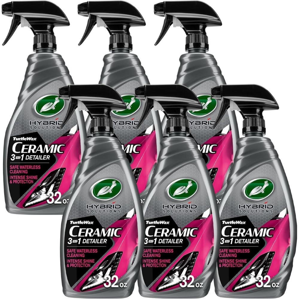 image:imageTurtle Wax Hybrid Solutions Ceramic 3in1 Car Detailer Waterless Car Wash Longlasting HydrophobicWax Protection and High Gloss Shine Safe For All Exterior Surfaces 32 oz Pack of 132 Fl Oz Pack of 6