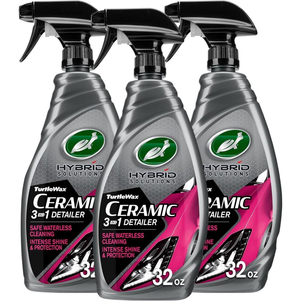 image:imageTurtle Wax Hybrid Solutions Ceramic 3in1 Car Detailer Waterless Car Wash Longlasting HydrophobicWax Protection and High Gloss Shine Safe For All Exterior Surfaces 32 oz Pack of 132 Fl Oz Pack of 3