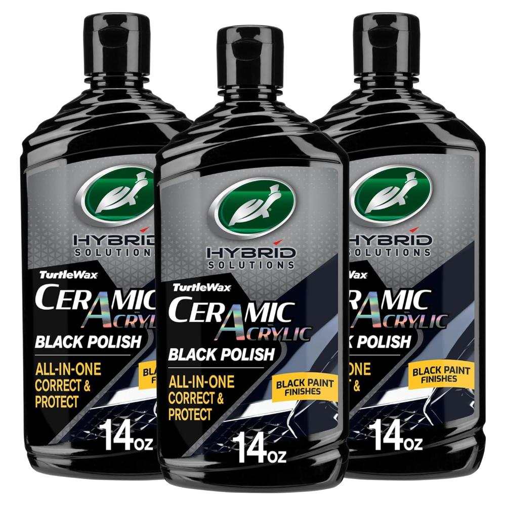image:imageTurtle Wax Hybrid Solutions Ceramic Acrylic Black Car Polish and Wax Car Scratch Remover amp Car Paint Restorer for Black Cars Deep Shine Ceramic Coating Protection amp Water Beading 14 oz Pack of 114 Fl Oz Pack of 3