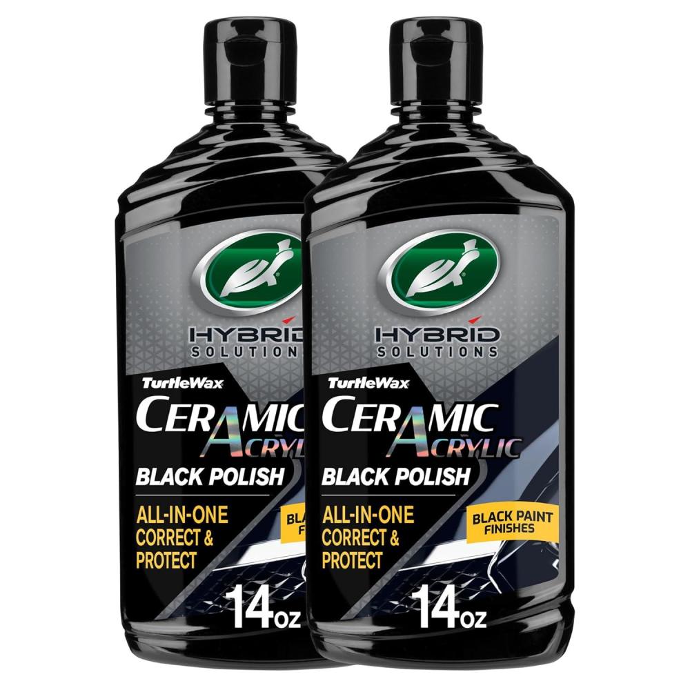 image:imageTurtle Wax Hybrid Solutions Ceramic Acrylic Black Car Polish and Wax Car Scratch Remover amp Car Paint Restorer for Black Cars Deep Shine Ceramic Coating Protection amp Water Beading 14 oz Pack of 114 Fl Oz Pack of 2