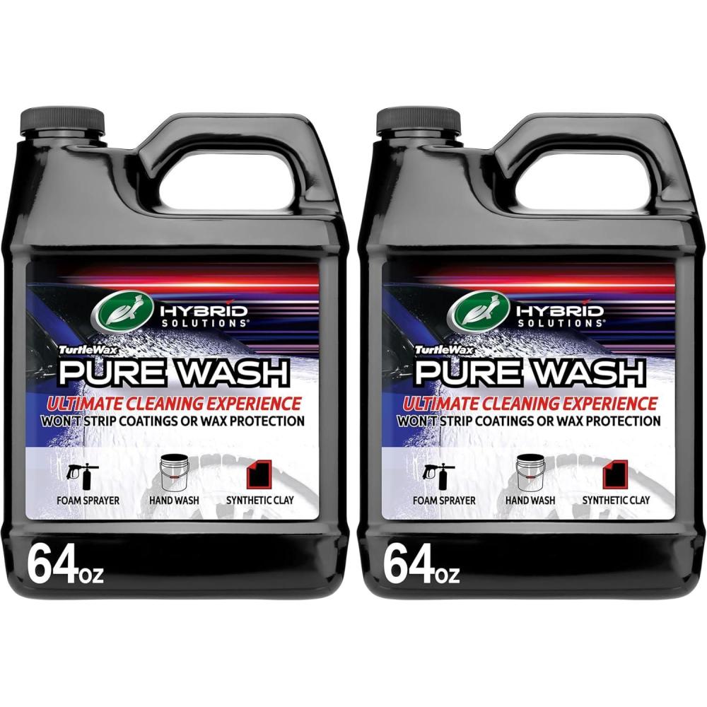 image:imageTurtle Wax Hybrid Solutions Pure Wash pH Neutral Extreme Foaming Car Wash Soap Bucket or Foam Cannon Application Wont Strip Waxes or Coatings Clay Bar Lubricant SpotFree Clean 64 fl oz64 Fl Oz Pack of 2