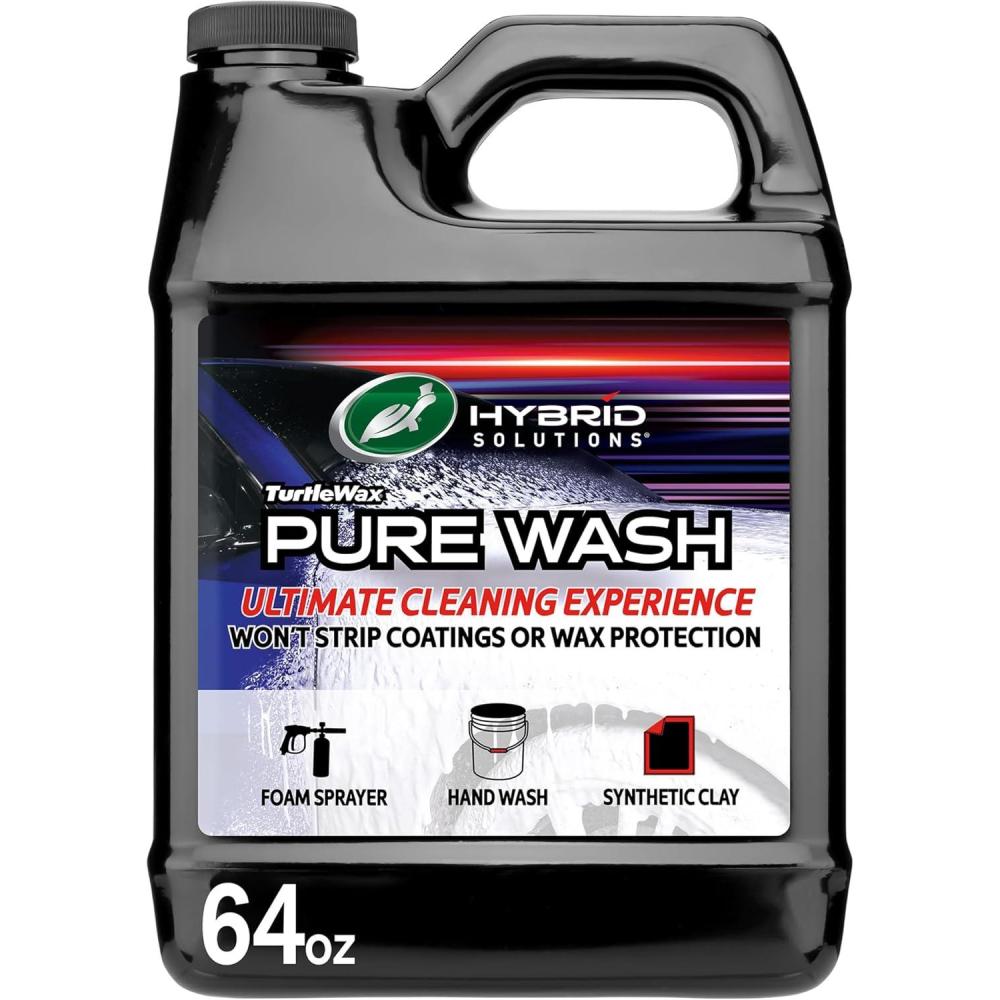 image:imageTurtle Wax Hybrid Solutions Pure Wash pH Neutral Extreme Foaming Car Wash Soap Bucket or Foam Cannon Application Wont Strip Waxes or Coatings Clay Bar Lubricant SpotFree Clean 64 fl oz64 Fl Oz Pack of 1