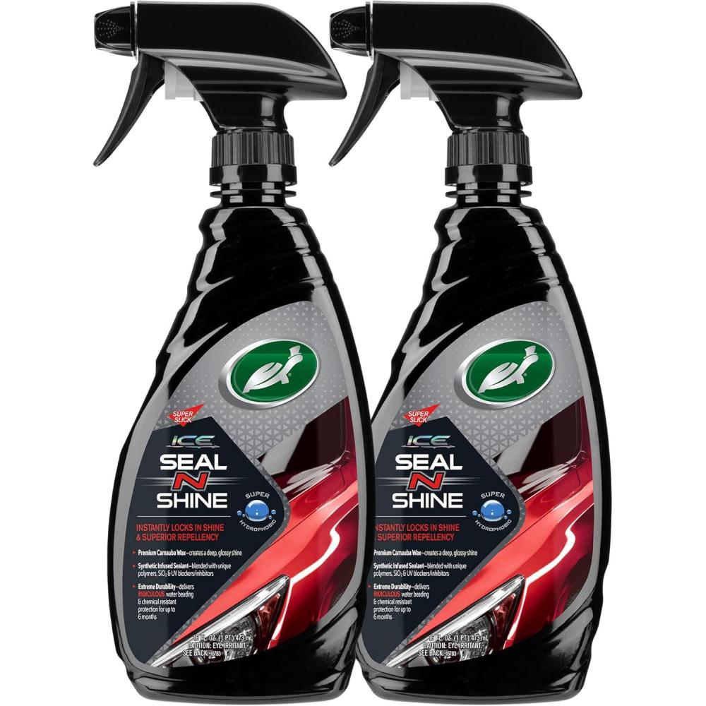 image:imageTurtle Wax ICE Seal N Shine Car Wax Sealant High Gloss Shine Insane Water Beading and Durable Paint Protection Carnauba Wax Infused For Paint Wheels Glass Plastics and More 16oz Pack of 116 Fl Oz Pack of 2
