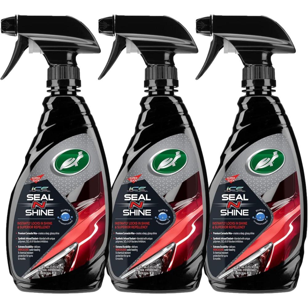 image:imageTurtle Wax ICE Seal N Shine Car Wax Sealant High Gloss Shine Insane Water Beading and Durable Paint Protection Carnauba Wax Infused For Paint Wheels Glass Plastics and More 16oz Pack of 116 Fl Oz Pack of 3