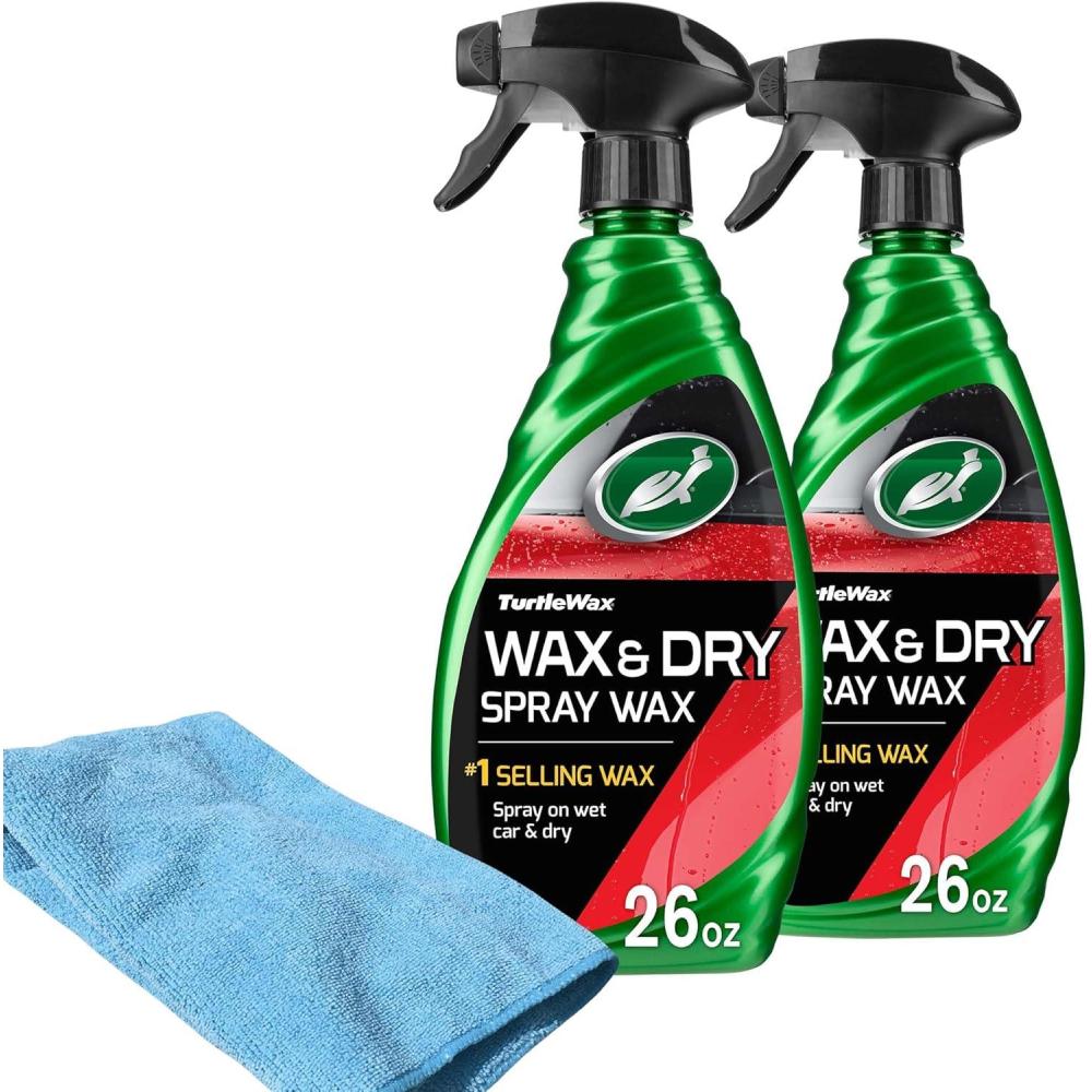 image:imageTurtle Wax Wax amp Dry Spray On Car Wax for 1Step High Gloss Shine Protection For Paint Wheels Glass amp More Easy Versatile Application Wet or Dry Use 26 oz Pack of 126 Fl Oz Pack of 2