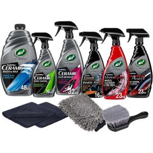 image:imageTurtle Wax 54328 Hybrid Solutions Complete Ceramic Car Care Kit Car Wash Spray Wax Coating Detailer Tire and Wheel Care For Clean Shine Water Beading and Lasting Protection 17 Piece Kit