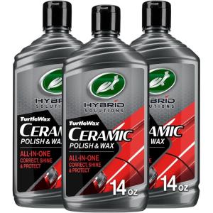 image:imageTurtle Wax Hybrid Solutions Ceramic Car Polish and Wax Light Scratch Remover Durable Paint Protection Extreme Water Beading High Gloss Shine Hand or Machine Polisher Use 14 oz Pack of 114 Fl Oz Pack of 3