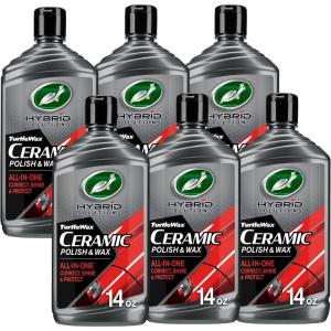 image:imageTurtle Wax Hybrid Solutions Ceramic Car Polish and Wax Light Scratch Remover Durable Paint Protection Extreme Water Beading High Gloss Shine Hand or Machine Polisher Use 14 oz Pack of 114 Fl Oz Pack of 6