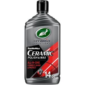 image:imageTurtle Wax Hybrid Solutions Ceramic Car Polish and Wax Light Scratch Remover Durable Paint Protection Extreme Water Beading High Gloss Shine Hand or Machine Polisher Use 14 oz Pack of 114 Fl Oz Pack of 1