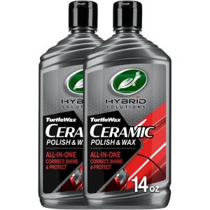 image:imageTurtle Wax Hybrid Solutions Ceramic Car Polish and Wax Light Scratch Remover Durable Paint Protection Extreme Water Beading High Gloss Shine Hand or Machine Polisher Use 14 oz Pack of 114 Fl Oz Pack of 2
