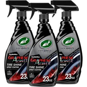 image:imageTurtle Wax Hybrid Solutions Graphene Acrylic Tire Shine Spray Coating LongLasting Rich Black Shine NoSling WaterResistant Tire Dressing with UV and Dirt Repellent Protection 23oz Pack of 123 Fl Oz Pack of 3