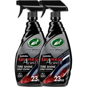 image:imageTurtle Wax Hybrid Solutions Graphene Acrylic Tire Shine Spray Coating LongLasting Rich Black Shine NoSling WaterResistant Tire Dressing with UV and Dirt Repellent Protection 23oz Pack of 123 Fl Oz Pack of 2